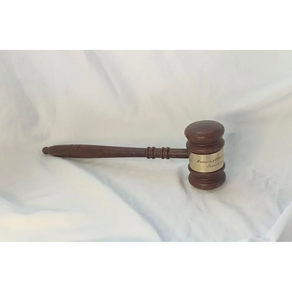 Vintage Wooden Jamestown Gavel Americas Oldest Legislative Assembly 12
